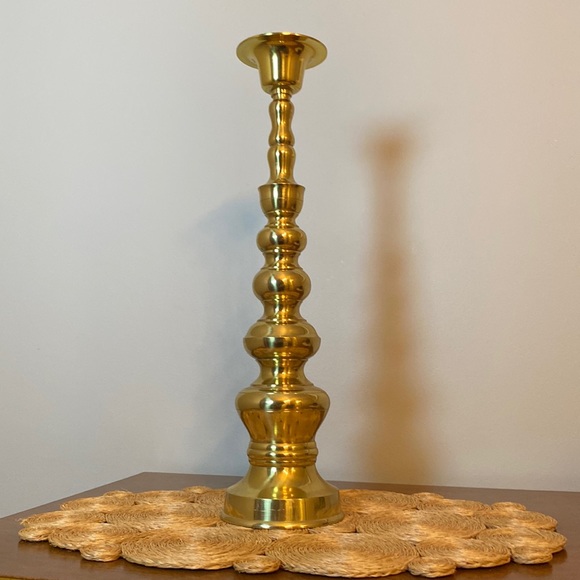 Vintage Giant Brass Candle Stick Holder 18" Tall